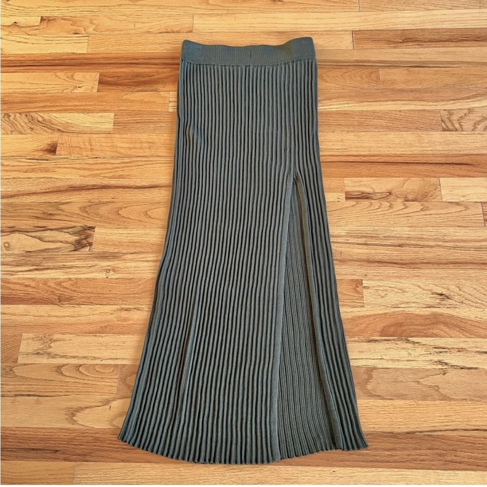 Wilfred knit slit midi skirt xxs sage